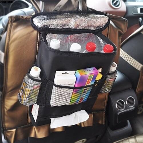 Multi-pocket Car Seat Back Hanging Bag Bottle Organizer Holder Ice Storage Bag Pack For Car Interior Tidying Accessories
