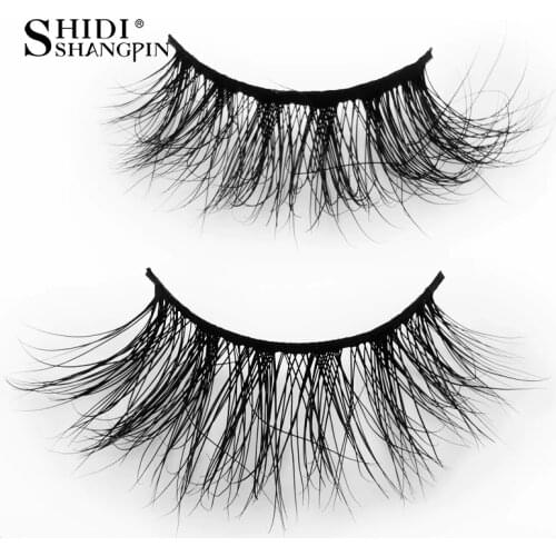 SHIDISHANGPIN 1Pair Mink Eyelashes Volume 3d Mink Lashes Natural False Eyelashes Full Eyelashes Makeup Lashes Thick maquiagem