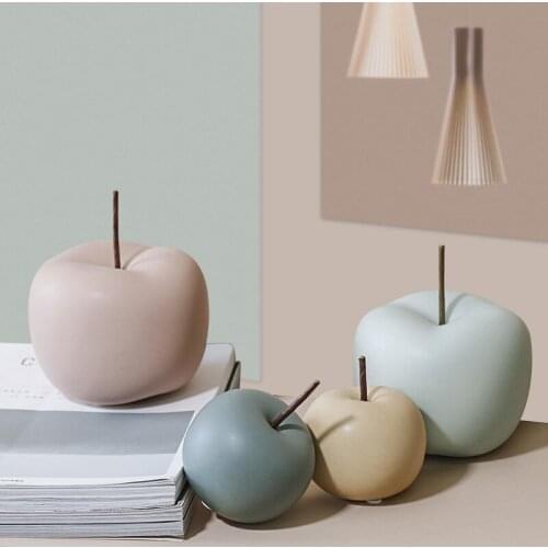 Modern Style Home Decor Ceramic Apple Figurines Creative Arts &Soft Decorations Fruit Furnishings Ornament Craft For Wedding