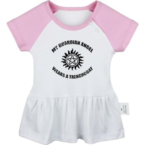 SUPERNATURAL Guardian Angel Easy And Cute Eyelash Sleep Eyes Design Newborn Baby Girls Dresses Toddler Infant Cotton Clothes