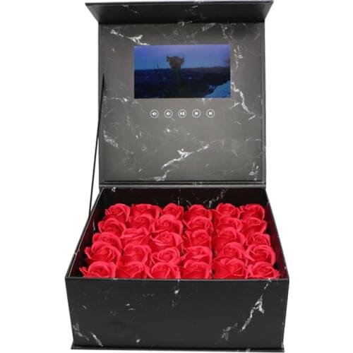 Hardcover Flowers Video Box 7inch 2GB Memory Universal Greeting Card HD Watching Booklet Mash Up for Senior Gift Player