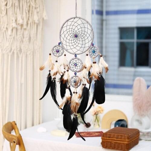Explosive retro dreamcatcher pendant Bali feather handmade dream catcher wind chimes home decoration pendant