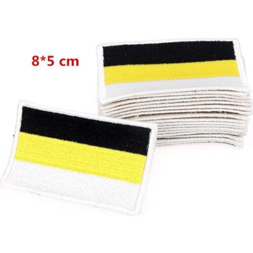 1pc Russian Imperial Flag Full 100% Embroidery Patch Badge 8*5 cm Russian Flag