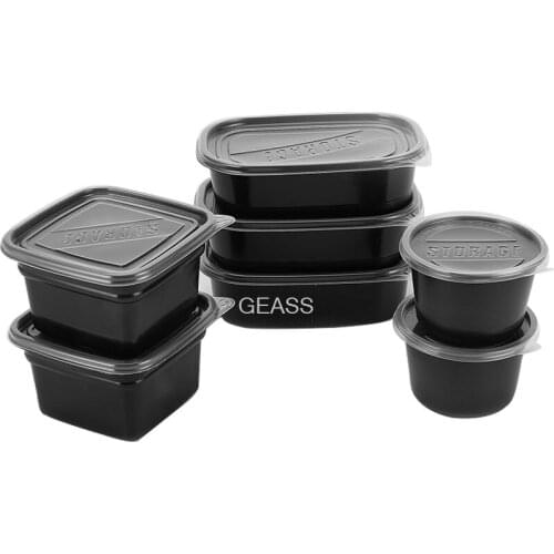 100 pieces of American rectangular round disposable lunch box takeaway packing box round black with cover porridge soup bowl