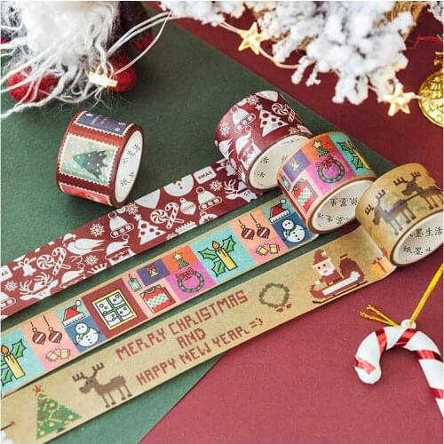 3cm*5m Merry Christmas Tree Elk Garland Decorative Washi Tape DIY Scrapbooking Label Sticker Masking Tape