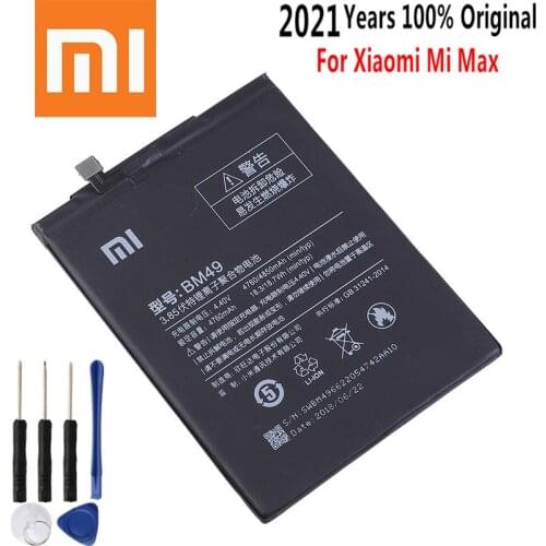 Xiao Mi Original Phone Battery BM49 For Xiaomi Mi Max Batteries 4760mAh Li-Polymer Phone Replacement Batteries+Tool