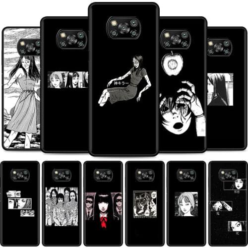 Junji Ito Tees Horror Cell Phone Case for XiaoMi Poco X3 NFC M3 F1 F3 Mi 10T 9T Note 10 10T Pro A2 Lite 5G 11 9 SE CC9 Cover