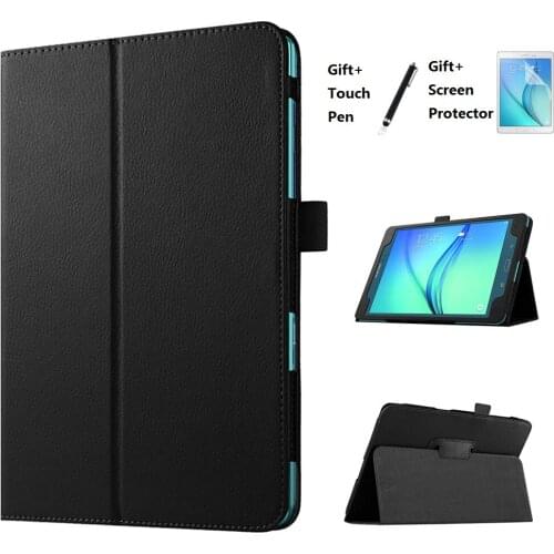 2 Fold Litchi Tablet Case For Samsung Galaxy Tab A T550 T555 SM T550 9.7" Flip Stand PU Leather Smart Cover Case