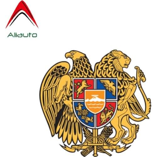 Aliauto Color Car Sticker Creative Armenia Flag Coat of Arms Reflective Sunscreen Waterproof Decal PVC,10cm*9cm