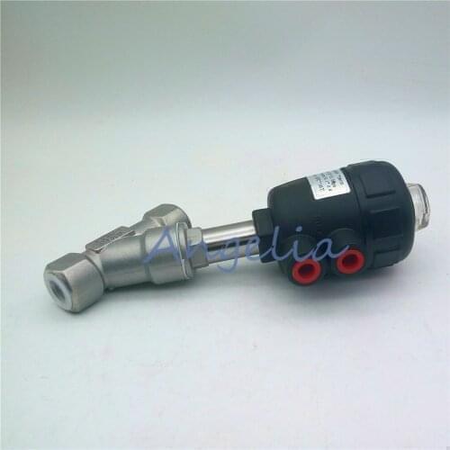DN10 3/8" BSP Stainless Steel 304 Single Acting Air Actuated Angle Seat Valve Normally Closed