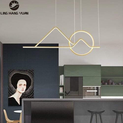 Home Led Pendant Light Aluminum alloy Body Modern Chandelier Pendant Lamp for Dining room Kitchen Living room Study room Lustres