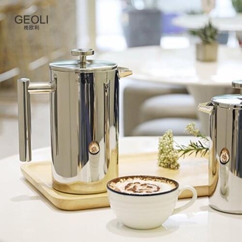 Stainless Steel French Press Coffee Pot Coffee Maker with Filter Double Insulation Teapot Tea Maker Tea Kettle