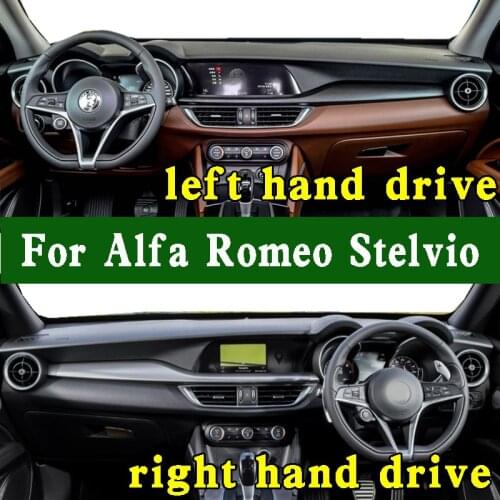 Dashmat Dashboard Cover Pad Dash Mat Carpet for Alfa Romeo Stelvio Q4 Quadrifoglio 949 Veloce Ti 2017-2021 left right hand drive