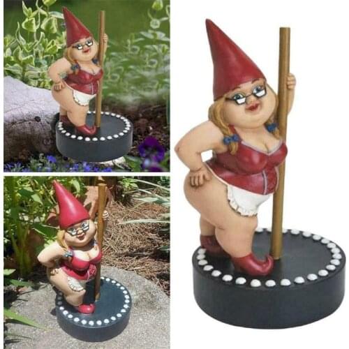 Creative Resin Crafts Pole Dancing Girl Resin Painted Garden Decoration Statue Sculptures Funny Design Kids Girls Birthday Gift