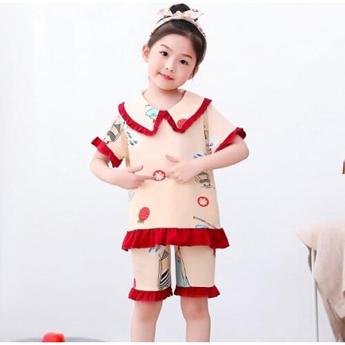 Kids Boys Girls Clothes Inflant Baby Pajamas Summer Short Sleeved Pyjamas Set Cartoon Animal Nightwear Suit Childrens Sleepwear