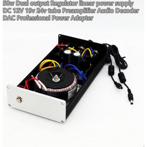MS-10D 50w Dual output Regulator linear power supply DC 12V 19v 24v tube Preamplifier Audio Decoder Professional Power Adapter