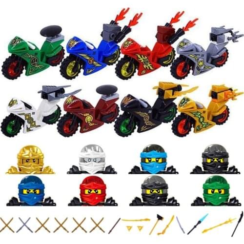 Airjitzu Ninja Building Blocks Kit Bricks Set Motorcycle Motorbike Team Classic Mini Movie Figures Model Kid Toys For Chil