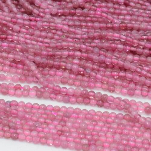 Natural Pink Tourmaline Small Round Beads 2.2mm-2.5mm