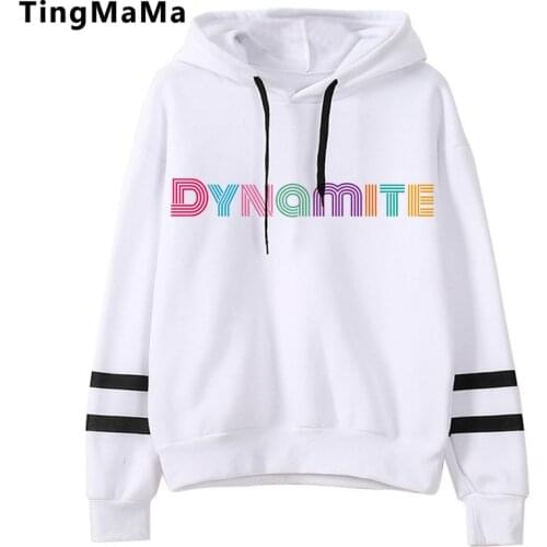 New Album DYNAMITE Hoodies Women Winter Warm Kpop Korean Style Sweatshirt Kawaii Bangtan Boys Graphic Streetwear Female