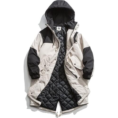 Original European and American tide brand hip hop hit color hooded tooling cotton clothing men and women casual thick cotton jac