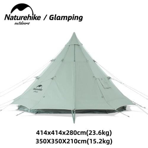 Naturehike Camping Tent Glamping Cotton Pyramid Large Tent-Brighten 12.3 Luxury Space Breathable Waterproof NH20ZP004 NH20ZP005