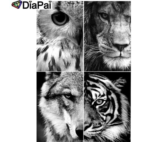 DIAPAI 100% Full Square/Round Drill 5D DIY Diamond Painting "Animal family" 3D Embroidery Cross Stitch Home Decor
