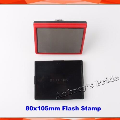 Rectangle 80x105mm Stamp Shell Holder +4mm Rubber Pad +Sponge Mat Photosensitive Portrait Flash Selfinking Stamping Making Seal