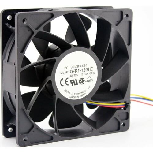 QFR1212GHE QFR1212GHE-PWM 4P 12V 2.7A 12038 Server cooling fan 74Y5220 120*120*38mm for Bitcoin Miner