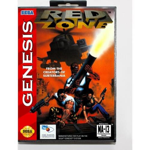 Red Zone with Retail Box 16bit MD Game Card For Sega Mega Drive/ Genesis