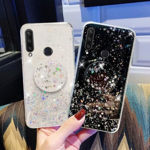 Luxury Bling Glitter Case For Huawei P30 Lite Case Holder Phone Cover On Huawei P30 Pro P30Lite P 30 P30Pro P3 0 Soft Epoxy Case