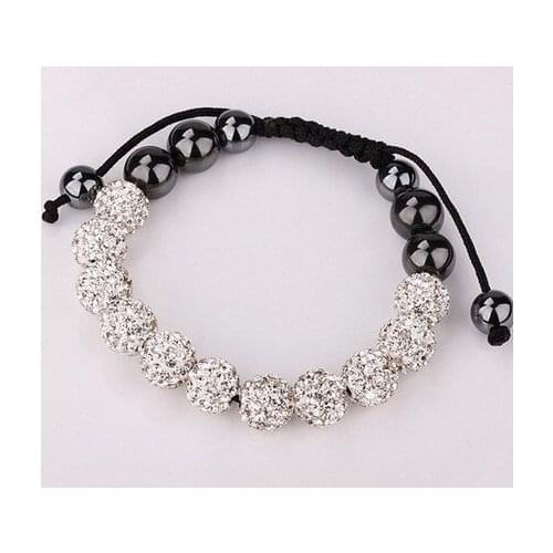 Lowest price!Can Choose Color DHL Free+Gift.10mm Disco Ball hot White handmade crystal Bracelet Jewelry g324