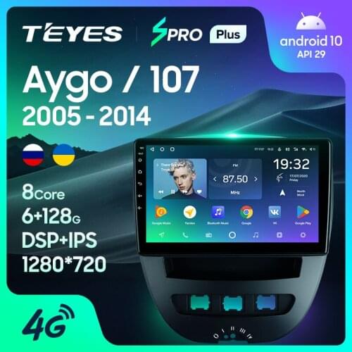 TEYES SPRO Plus For Peugeot 107 For Toyota Aygo 2005 - 2014 Car Radio Multimedia Video Player Navigation No 2din 2 din DVD