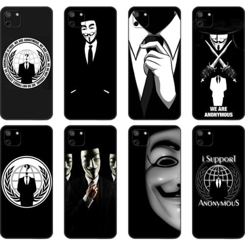 Black tpu Case For OPPO Realme C11 C20 C21 Case Back Cover Bumper Anonymous