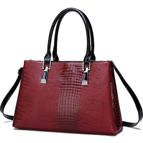 Classic Style Womens Handbag Leisure Lizard Pattern Embossing Bag Female 3 in 1