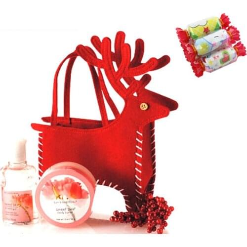 1 PC Christmas Candy Bag Cute Red Deer Shape Present Bags New Year Traveling Box Xmas Pouch Gift Holders Decotation