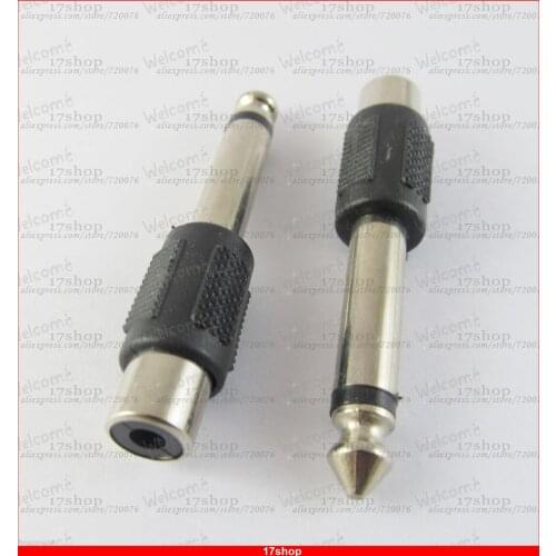 20pcs x 6.3mm 1/4" Male M Plug Mono To RCA Female F Jack Audio Adapter Converter