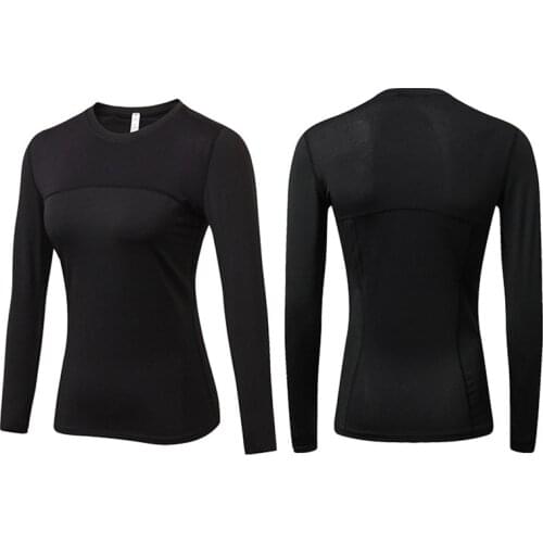 2020 Long Sleeve T-shirts Women Yoga Gym Compression Tights Sportswear Fitness Quick Dry Running Tops Body Shaper Tee Shirts