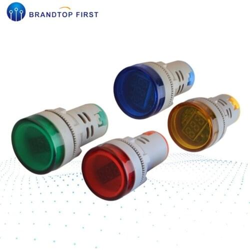 22MM 60-700V LED Voltmeter voltage meter indicator pilot light Red Yellow Green Blue digital ammeter ampermetre