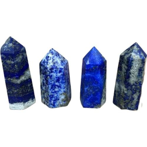 4pcs natural lapis lazuli jasper quartz obelisk crystal wand point healing