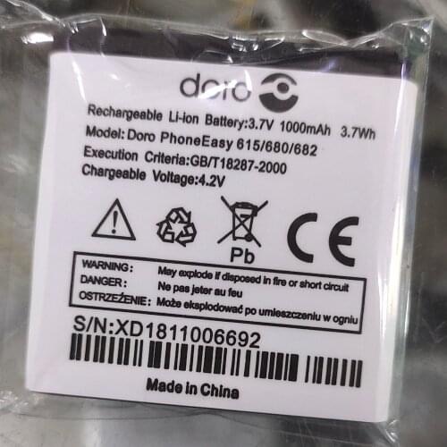 1000mAh Battery for Doro PhoneEasy 615 680 622 CELL PHONE PhoneEasy 615gsm, 680, 682