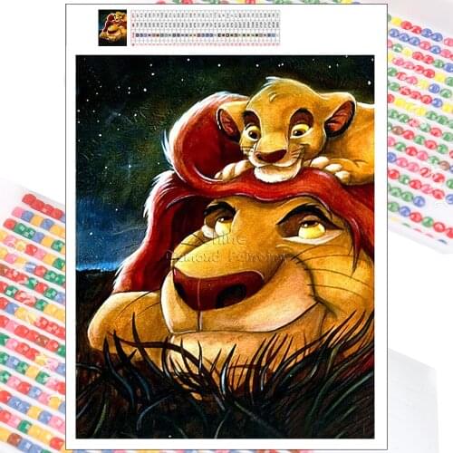 Diamond Painting Disney Cartoon Lion King Animal 5D DIY Cross Stitch Full Square Round Embroidery Mosaic Home Decor Handmade