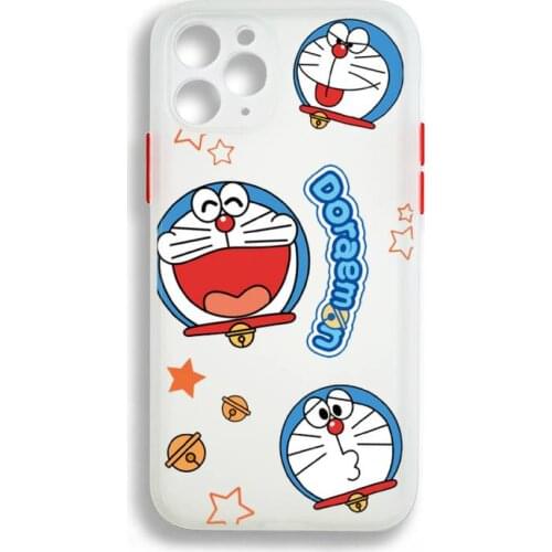 Japan anime Doraemon Phone Case Colorful Bumper Shockproof Trasparent For iPhone 12 11 Pro Max Mini XR X XS 8 7 Plus Cover