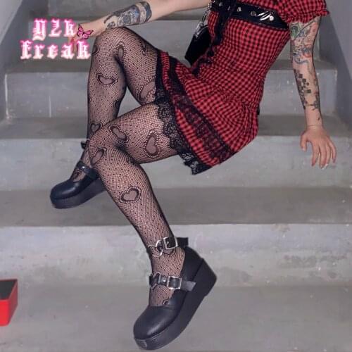 Y2K Kawaii Socks Thigh High Fishnet Stockings Over Knee Socks Gothic Punk Stockings Lolita Socks Softgoth Egirl 90s Aesthetic