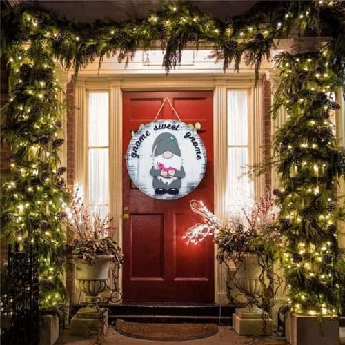 Gnome Door Hanger Wooden Seasonal Welcome Sign With Interchangeable Holiday Pieces Decorative Plates Mothers Day Promotion