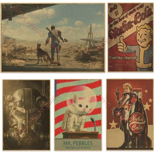 Fallout 3 4 Game Poster Fallout Series Game retro Poster Retro Kraft Paper Bar Cafe Home Decor Painting Wall Sticker