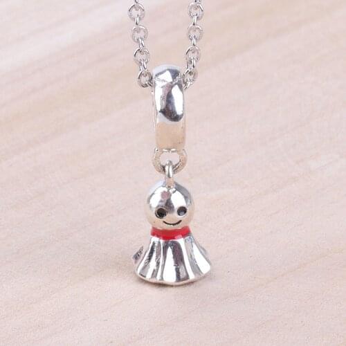 Hot Sale Silver Color Bead Simple Japanese Style Sunny Doll Pendant Beads For Original Pandora Charm Bracelets & Bangles Jewelry
