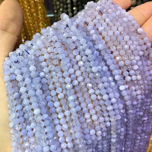 Natural stone Faceted Small Beads Purple Agates Loose isolation Beads for jewelry making DIY necklace bracelet accessories