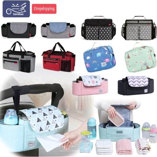 LANDUO Mommy Diaper Bags stroller bag Shoulder Handbags Baby diaper pad Convenient Travel Nursing carrier drop ship MPBJ05