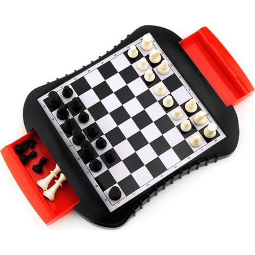 Magnetic Chess Set With Draw-type Chess Board Puzzle Toy Portable Chess Board Puzzle Game Family Travel Toy Kids Educational Toy