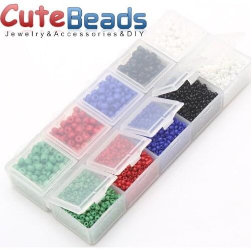 Glass ball beads set porcelain mixed beads DIY necklace / bracelet jewelry production 2 / 4mm